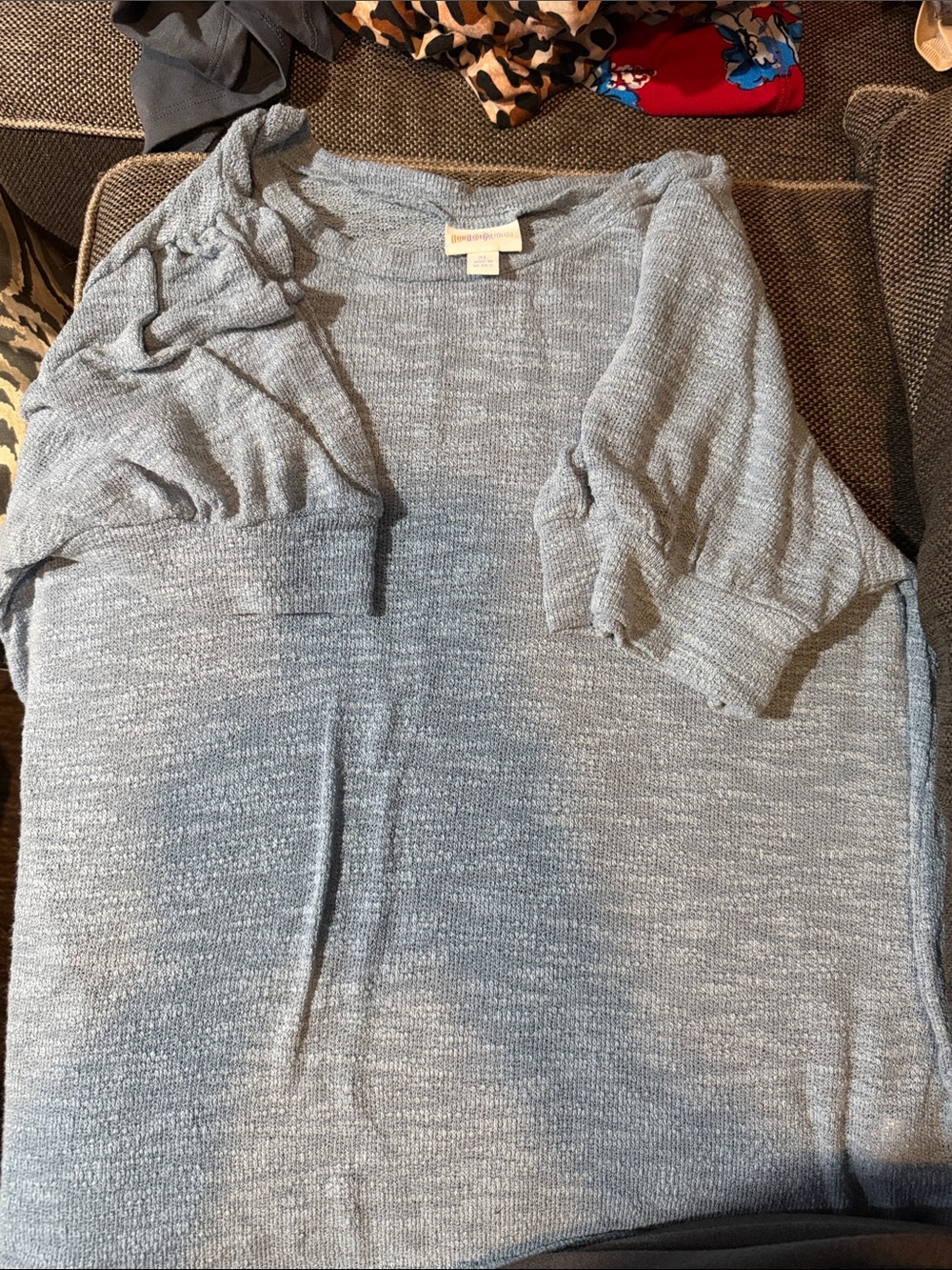 NWOT LulaRoe Eloise Puff-Sleeve Women's Top - Light Blue